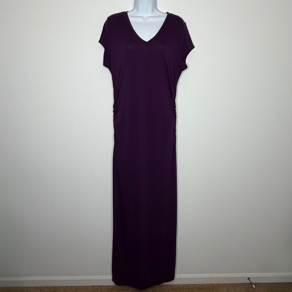 The Limited Purple Ruched Maxi Dress